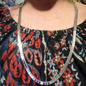 26" Vintage Monet flat square link necklace
